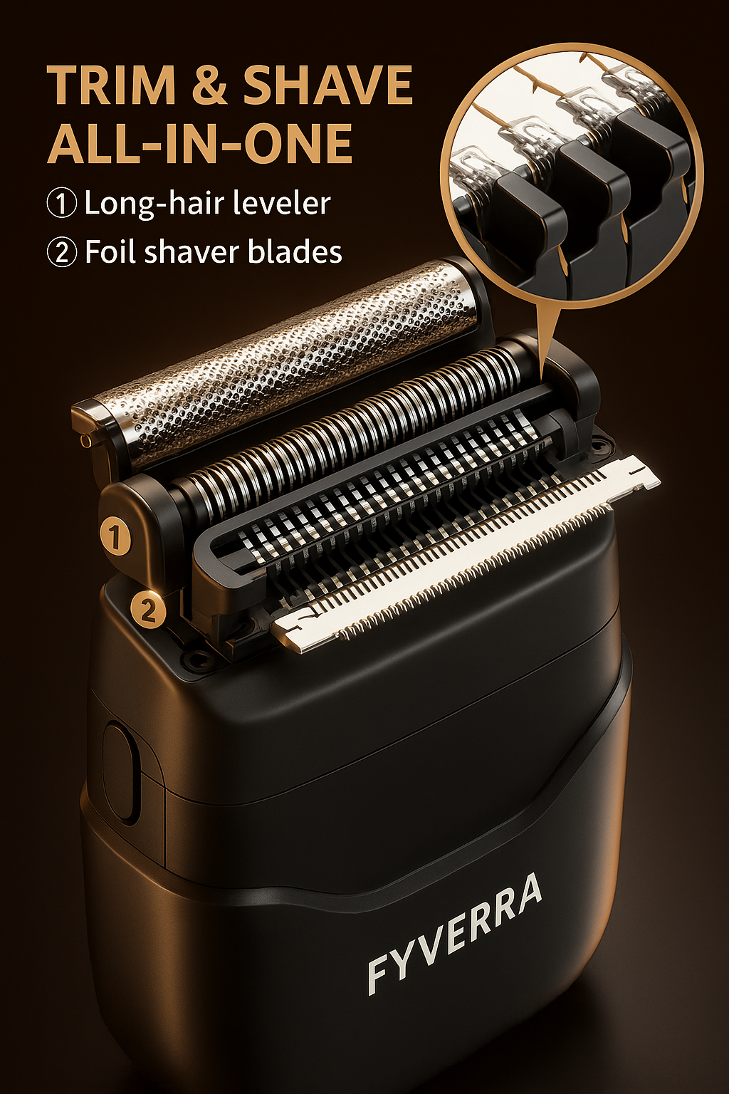 FYVERRA™ Mini Electric Foil Shaver – Compact, Cordless & Skin-Safe Precision Grooming